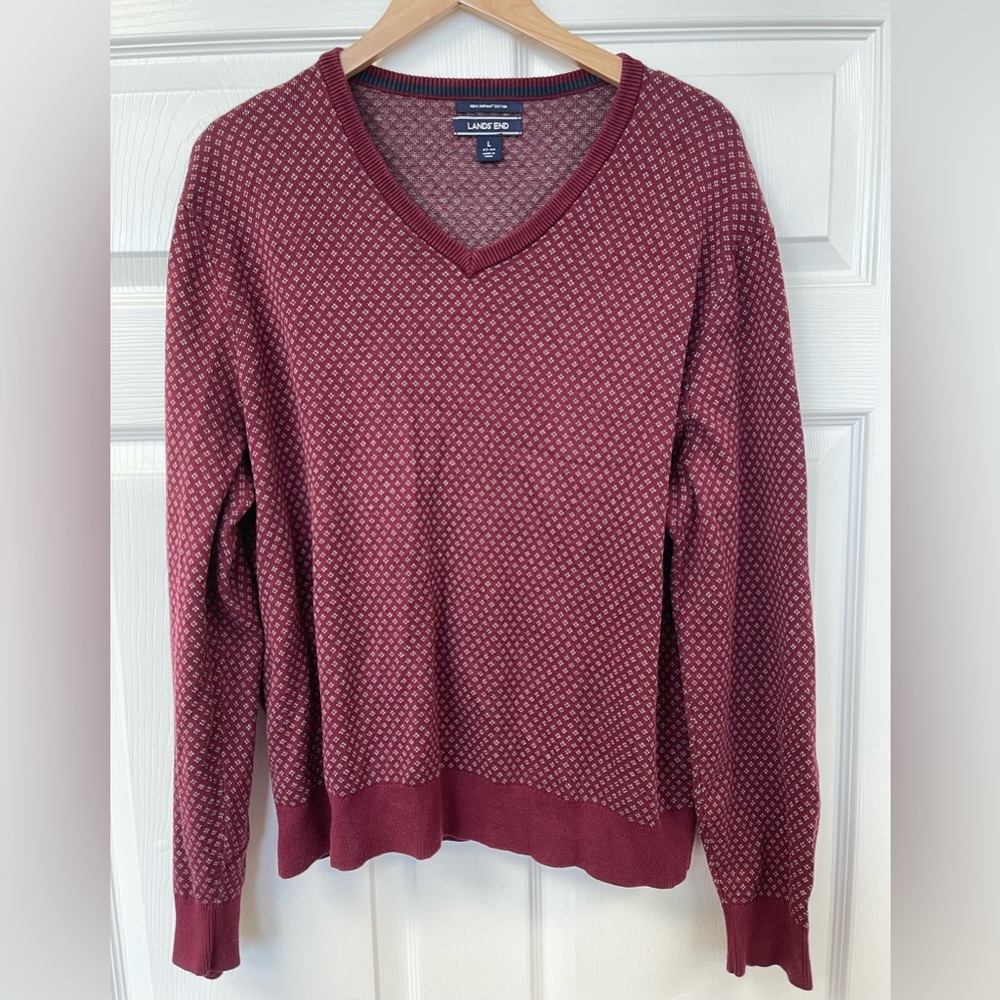 LANDS END MENS V-NECK SWEATER